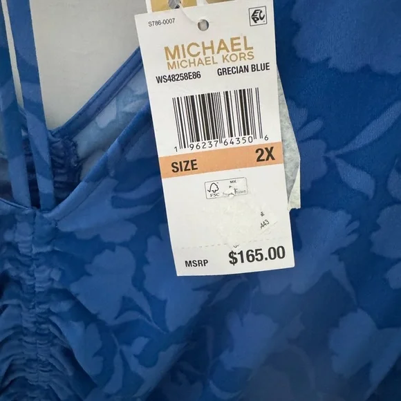 Michael Kors Blue Floral Midi Dress - Picture 4 of 4